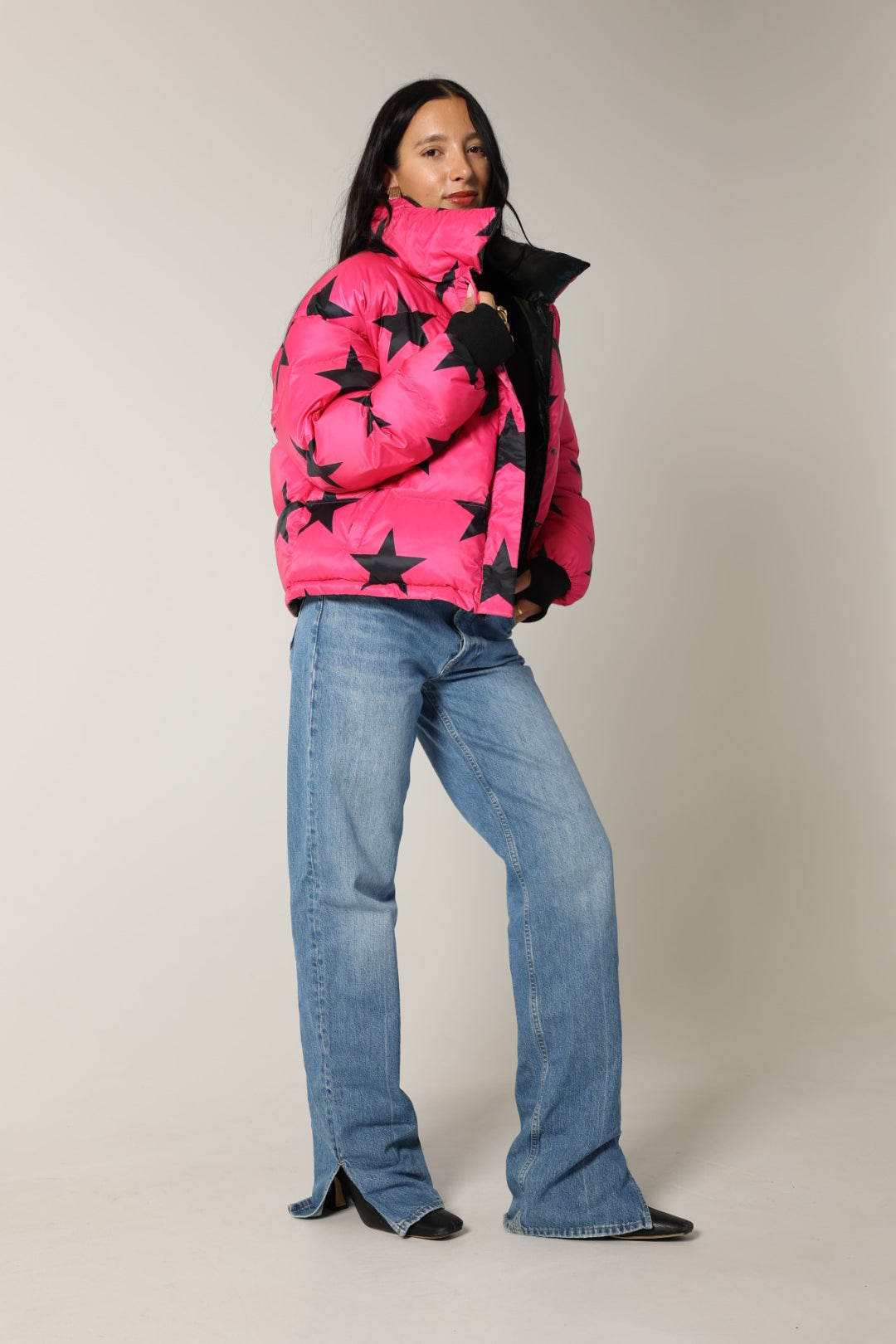 Stars Cropped Reversible Bomber